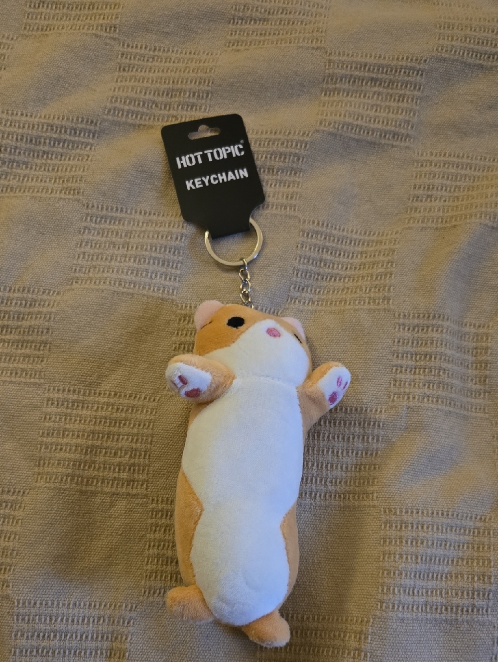 Hot Topic Long Orange Cat Keychain